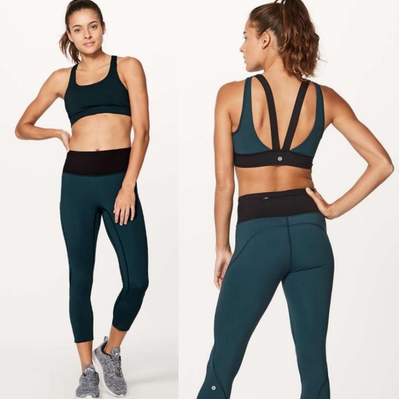 lululemon athletica Pants - Lululemon run the day crop submarine black 8 pants